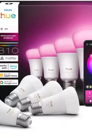 4 Lampadine smart LED E27 60W RGB Bluetooth Philips 36448600 Prezzo Conveniente