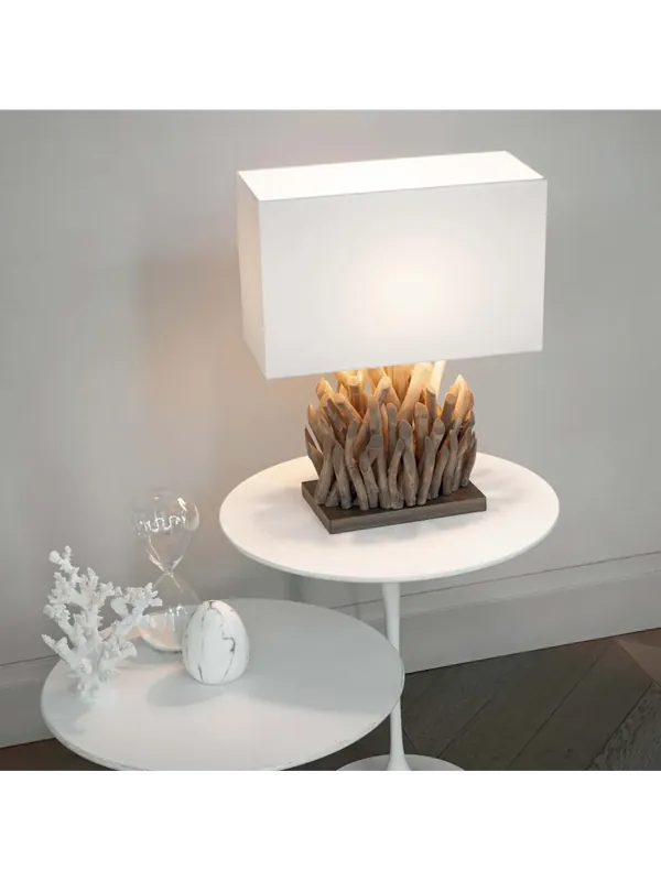 Lampada da tavolo moderna in legno naturale classico DL0136 Prezzo Ridotto