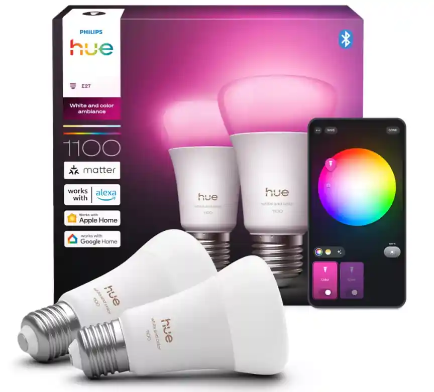 Direttamente Dal Produttore Lampade smart LED E27 colore bianco e RGB PHILIPS 36573500 controllo app