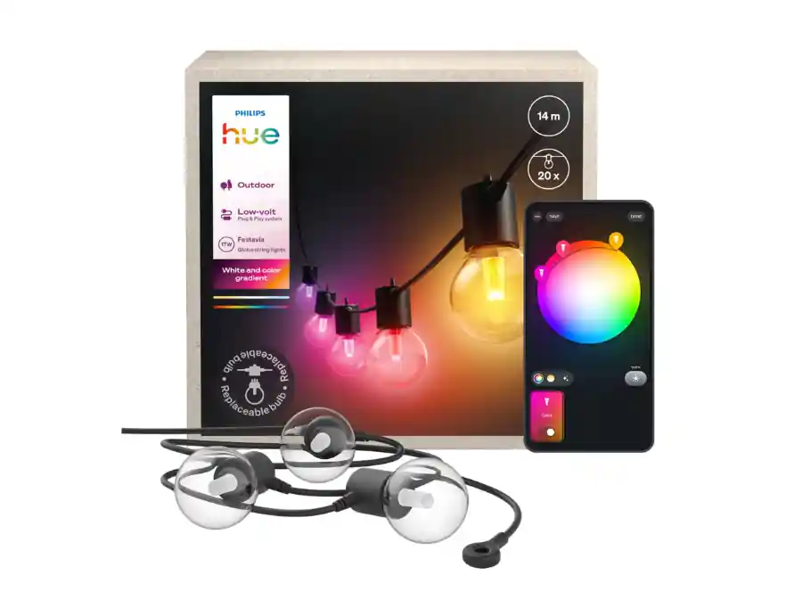 Catena luminosa LED smart esterno 14m PHILIPS CONSUMER 37153800 colore regolabile Esclusivo