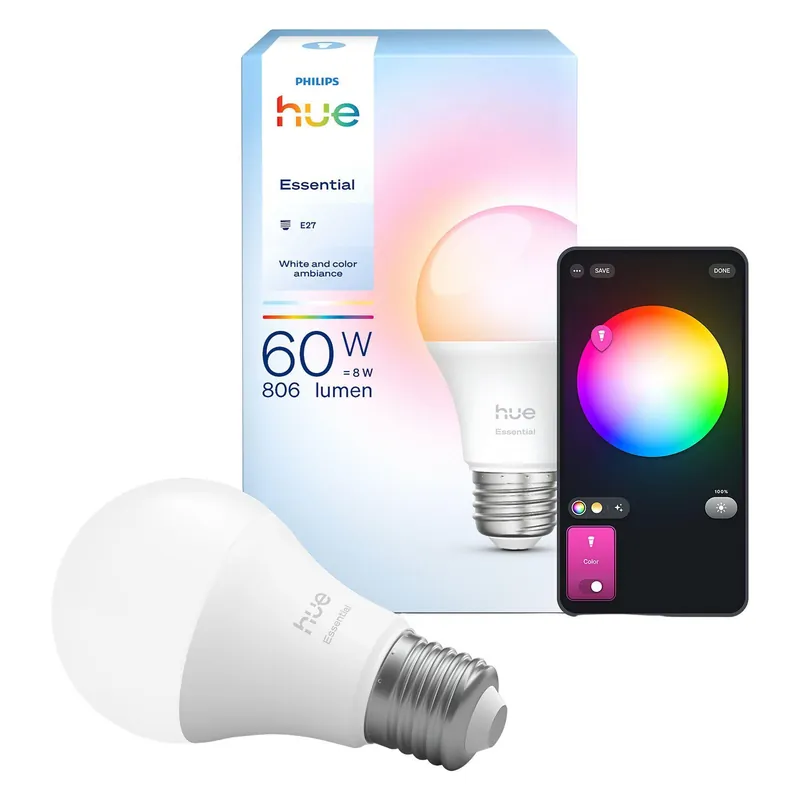 Lampadina Smart Philips Hue White & Color Ambiance LED E27 Essential 60W - 39218200 Di Tendenza
