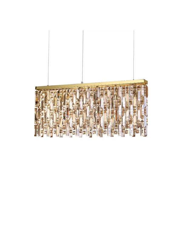 Spedito Oggi Lampadario contemporaneo oro con cristalli DL0157