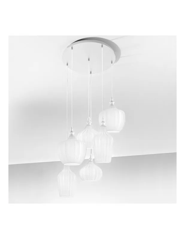 Gea Luce Cleofe S/6 lampadario cucina 6 luci bianco Solo Oggi
