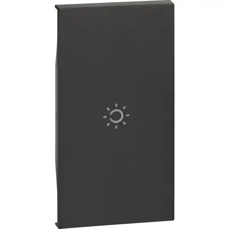 bticino living now cover con simbolo luce per art k4001, k4003, k4004 k4004l k4005 k4034 2 moduli nero bticino kg01m2a Novità