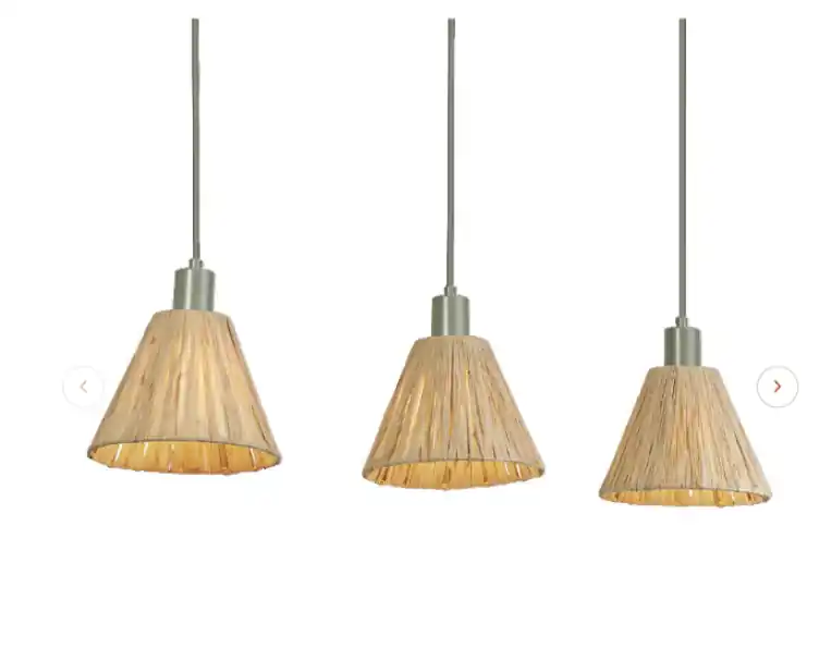 Soddisfatti O Rimborsati Lampadario sospensione 3 luci E27 rafia naturale LEDVANCE LUM838178 design moderno per interni