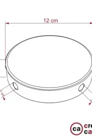 Affare Rosone soffitto metallo 4 fori 12cm Creative Cables KRM12SF4LBR