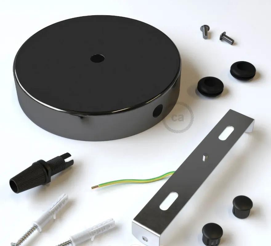 Rosone cilindrico metallo foro centrale nero CREATIVE-CABLES KRM12FC2LBR Compra Oggi Stesso