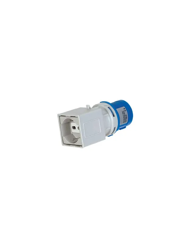Adattatore elettrico industriale spina CEE 2P+T 1unel bipasso elettrocanali Prezzo Di Fabbrica