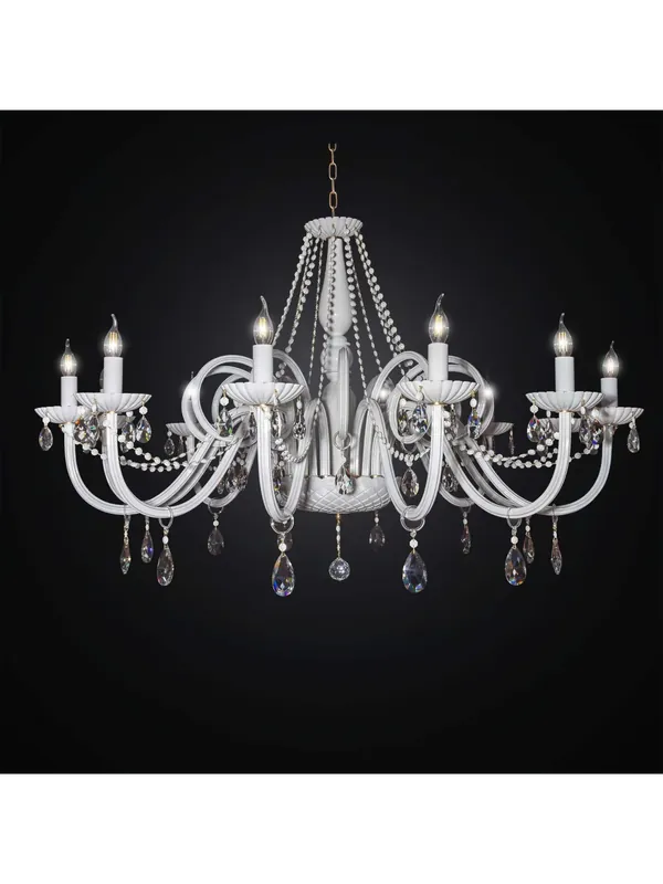 Lampadario classico in cristallo bianco design swarovsky 12 luci BGA 3030-12 Acquista Ora