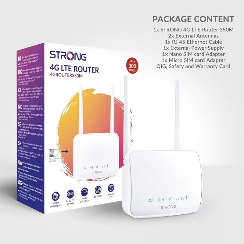 Router 4G LTE 300 Mbit/s Strong 4GROUTER350M con Antenne Esterne Quantità Limitata