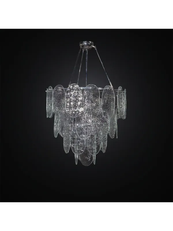 Lampadario moderno con 40 vetri murano trasparenti 6 luci BGA 3019-40v Promozione