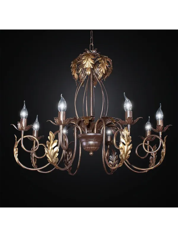 Lampadario classico rustico in ferro battuto 8 luci BGA 3016-8 Offerta Speciale