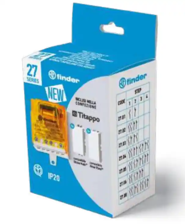 Kit relè modulare Serie 27 con accessorio Titappo FINDER 270182304000POA Compra Online