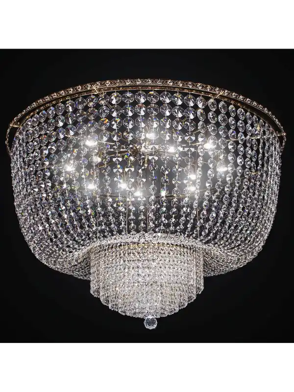 Plafoniera classica in cristallo oro design swarovsky 12 luci BGA 2286-pl100 Di Tendenza