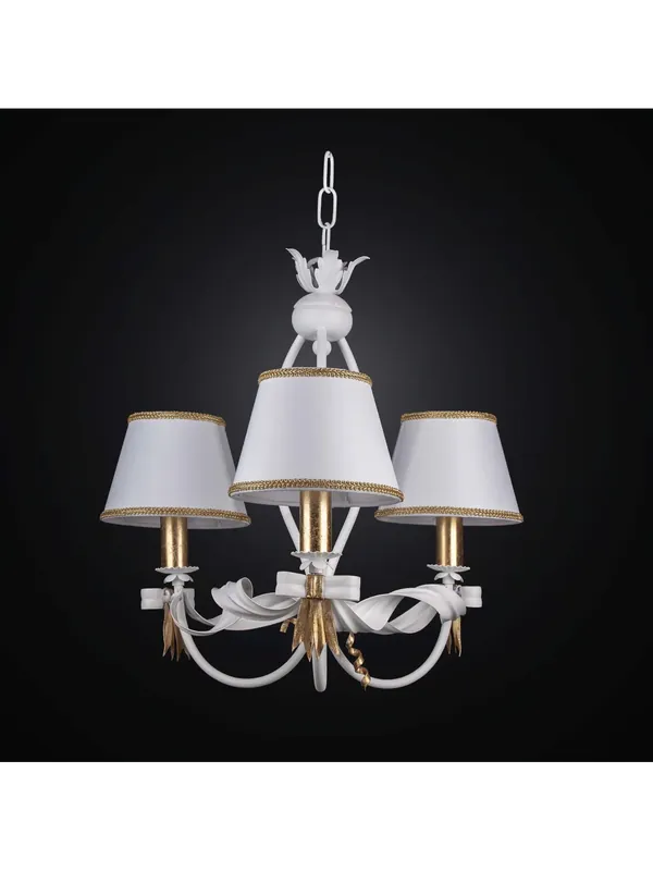 Scelto Dai Clienti Lampadario classico in ferro battuto bianco e foglia oro 3 luci BGA 2265-3