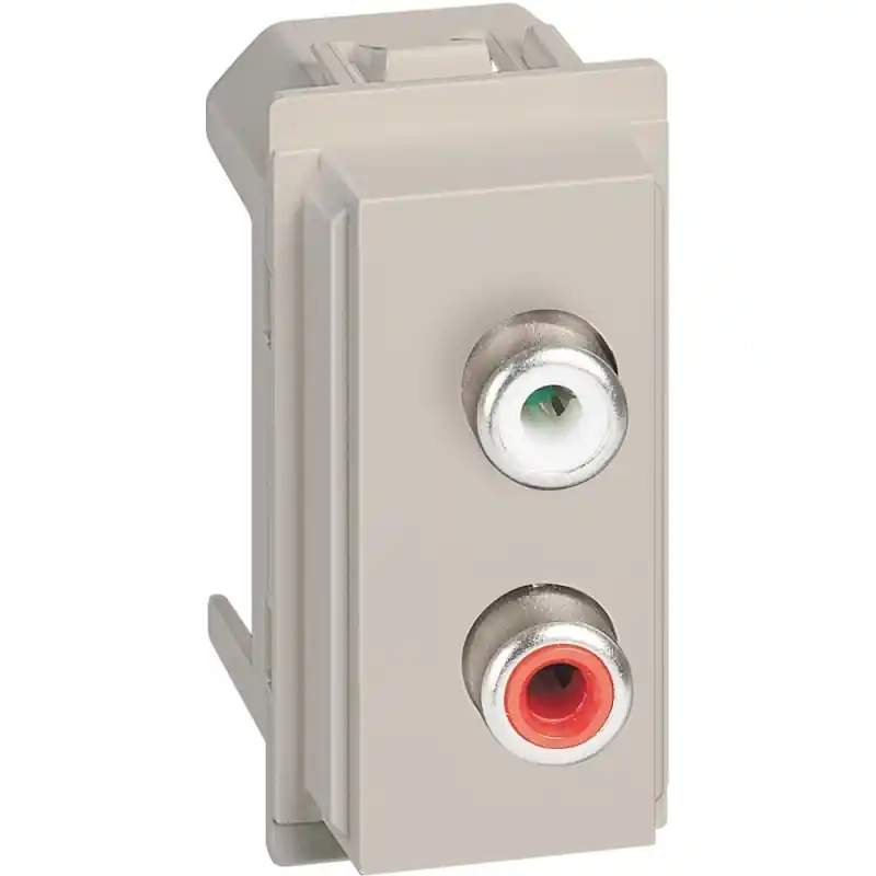 Prezzo Conveniente bticino living now modulo doppio rca audio 1 modulo sabbia bticino km4269r