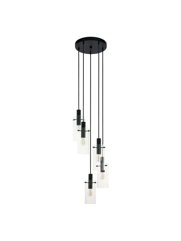 Non Perdere Lampadario moderno design nero 5 luci GL0635