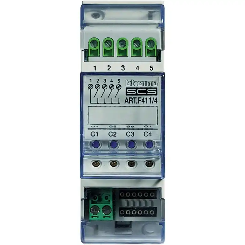 Reso Gratuito bticino my home scs attuatore 4 rele 2 moduli din bticino f411/4