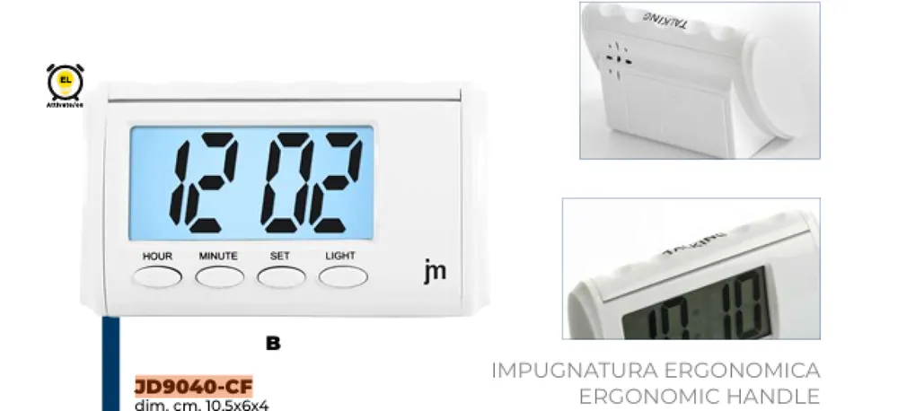 Saldi Sveglia digitale parlante display LCD ergonomica JD9040-CF