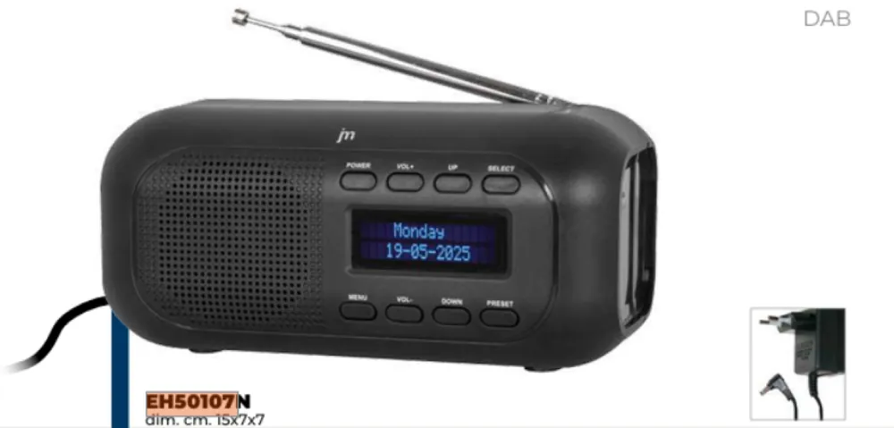 Vendita Finale Radiosveglia digitale DAB Plus compatta Lowell EH50107 nero