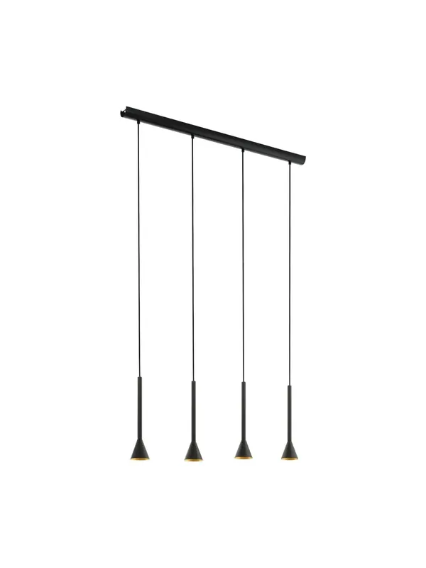 Bestseller Lampadario moderno a led nero a 4 luci GL0652