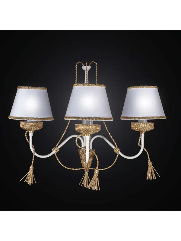 Applique rustico in ferro battuto corda oro 3 luci BGA 2262-ap3fb Compra Adesso