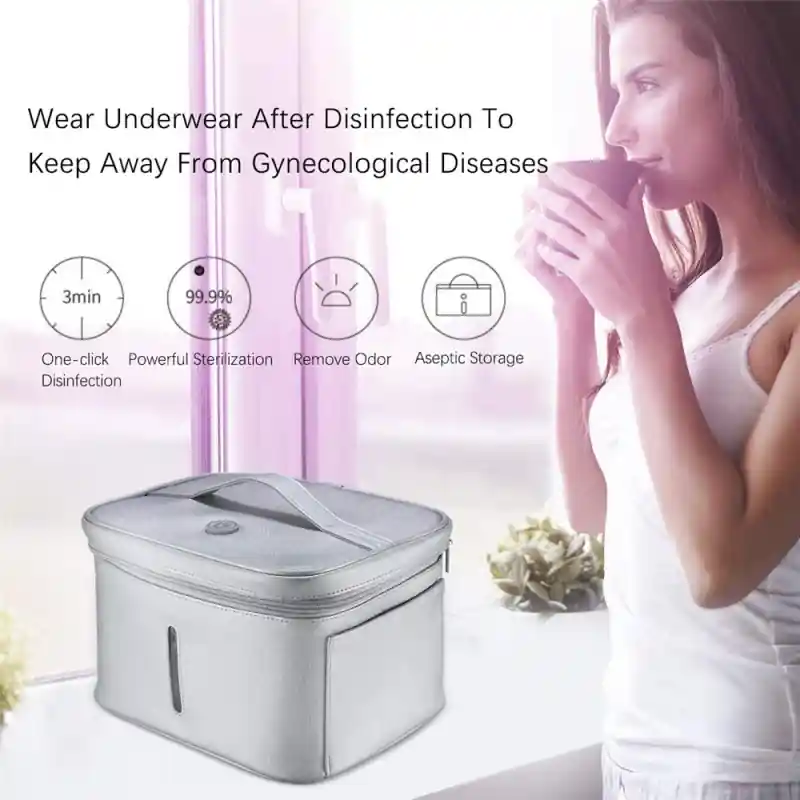 Offerta sterilizzatore borsa Uv leggera disinfezione lampada germicida per strumenti,oggetti,biancheria intima,mouse grigia P1