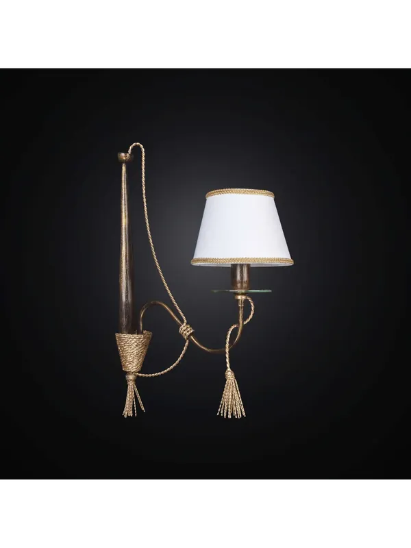 Applique rustico in ferro battuto corda oro 1 luce BGA 2262-ap1vf Compra Adesso