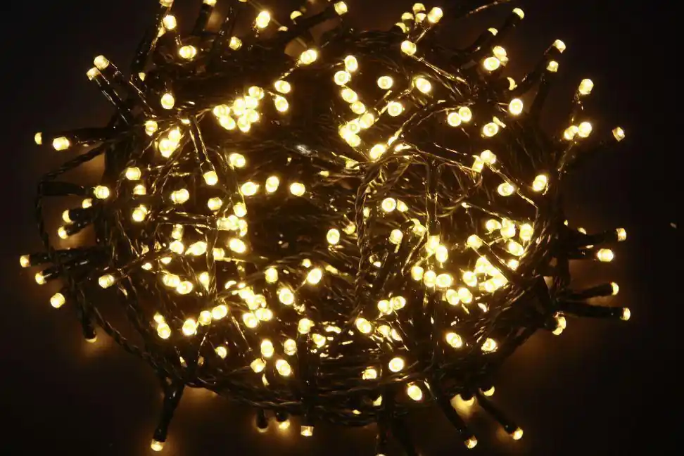 Catena Luminosa LED 100 Luci filo di rame verde con pannello solare 14923360 10m Giocoplast Natale Popolare