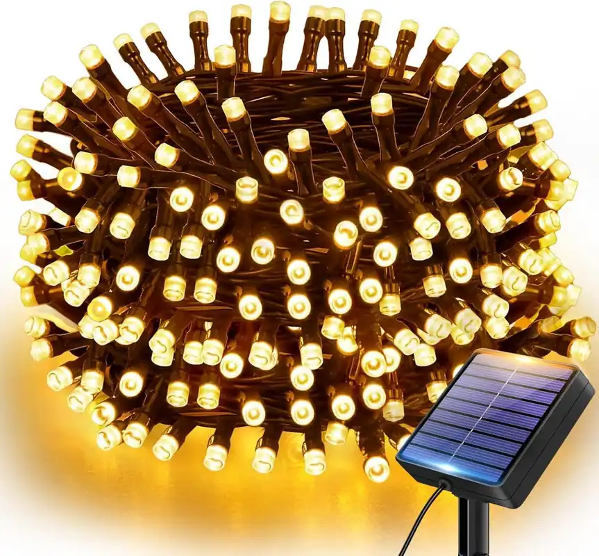 Di Tendenza Catena LED bianco caldo 14923361 200 luci Giocoplast 20m con pannello solare