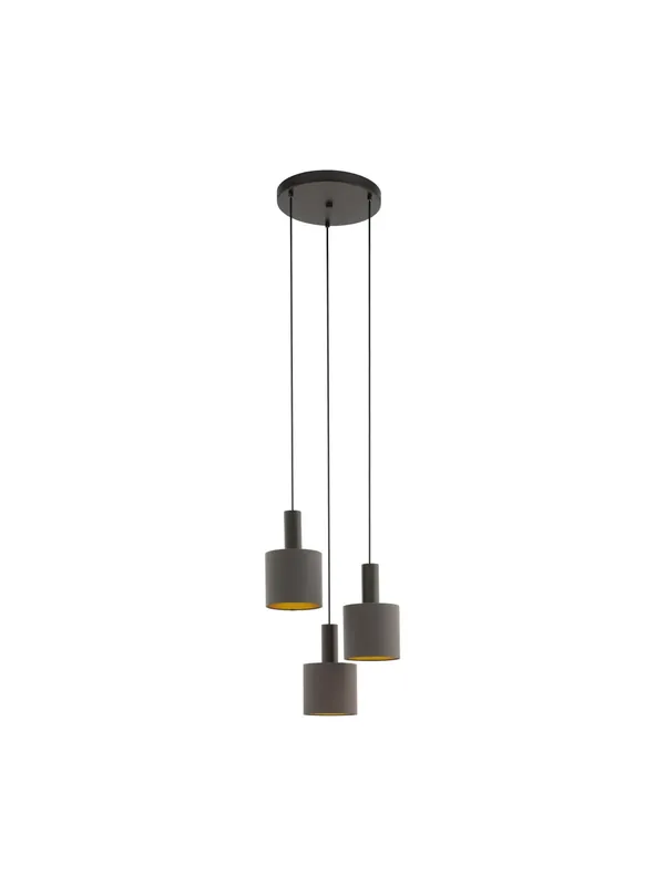 Lampadario moderno design in tessuto tortora 3 luci GL0687 Bestseller