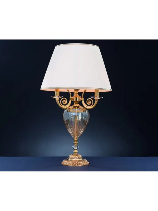 Lume grande classico in ottone oro francese e cristallo 4 luci Swarovsky Lipari Bestseller