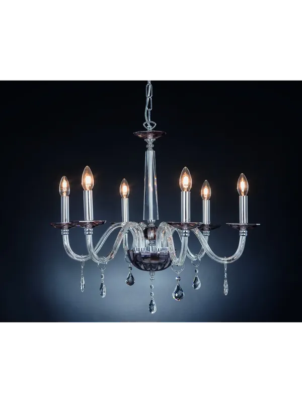 Lampadario moderno in cristallo 6 luci Design Swarovsky Marò fumè Direttamente Dal Produttore