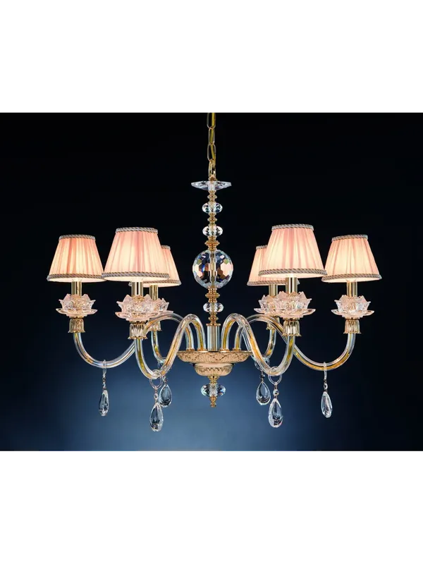 Lampadario classico in cristallo 6 luci Design Swarovsky Arabella oro Acquista Ora