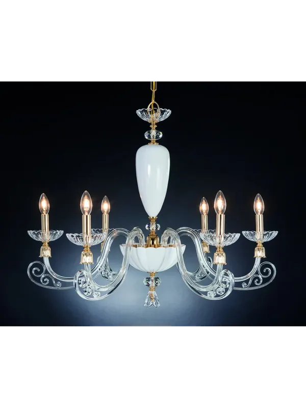 Lampadario classico in cristallo 6 luci Design Swarovsky Sofia bianco A Buon Prezzo