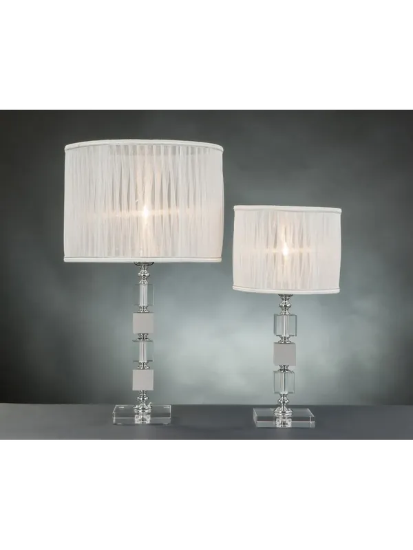 Lumetto moderno in cristallo 1 luce Design Swarovsky Cubo tortora Economico