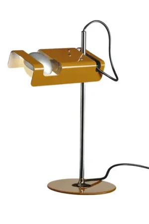 Oluce lampada da tavolo Spider, giallo senape/cromo, metallo, alluminio Occasione Imperdibile