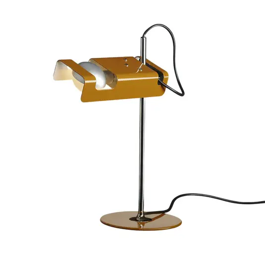 Oluce lampada da tavolo Spider, giallo senape/cromo, metallo, alluminio Occasione Imperdibile