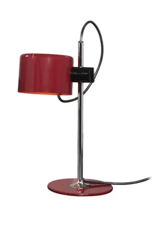 Oluce lampada da tavolo Coupé, rosso/chom, metallo, altezza 45 cm, E27 Spedizione Espresso