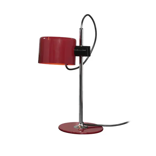 Oluce lampada da tavolo Coupé, rosso/chom, metallo, altezza 45 cm, E27 Spedizione Espresso