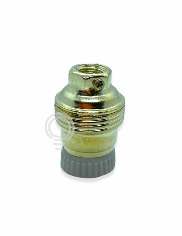 Portalampada ottone E14 con anello ceramica antico Vintage Economico