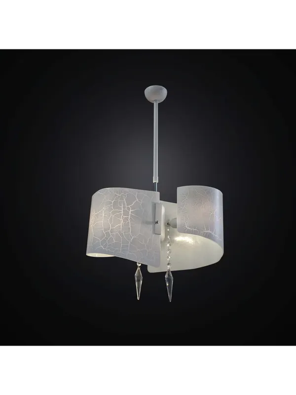 Offerta Limitata Lampadario moderno in vetrofusione bianco 2 luci BGA 2316-2