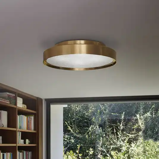 Oluce plafoniera Berlin, Ø 50 cm, color ottone anodizzato Ultime Pezzi