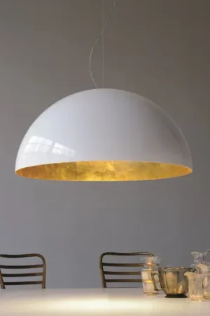 Oluce lampada a sospensione Sonora, bianco, plastica, E27 Compra Adesso