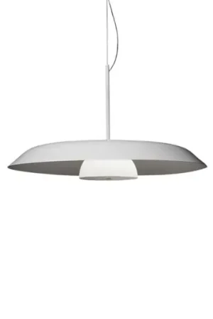 Oluce lampada LED a sospensione Iride, Ø 55 cm, bianco, metallo, vetro Promozione Esclusiva