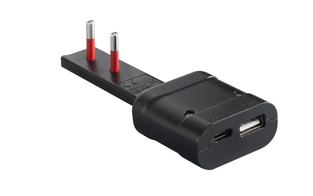 A Buon Prezzo Caricatore da parete 2 USB flat 10A nero ROSI RS7712NC per dispositivi elettronici