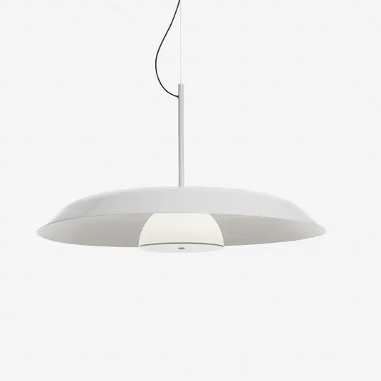 Consegna Rapida Oluce Lampada LED a sospensione Iride, Ø 85 cm, bianco, metallo, vetro