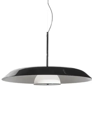 Oluce Lampada LED a sospensione Iride, Ø 55 cm, nero, metallo, vetro Promozione