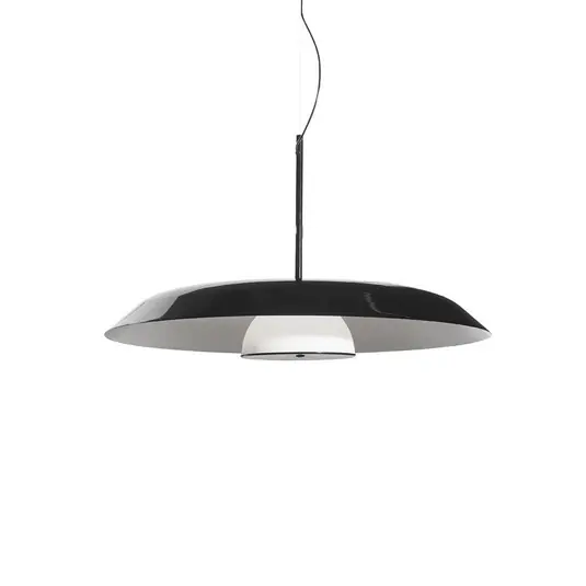 Oluce Lampada LED a sospensione Iride, Ø 55 cm, nero, metallo, vetro Promozione