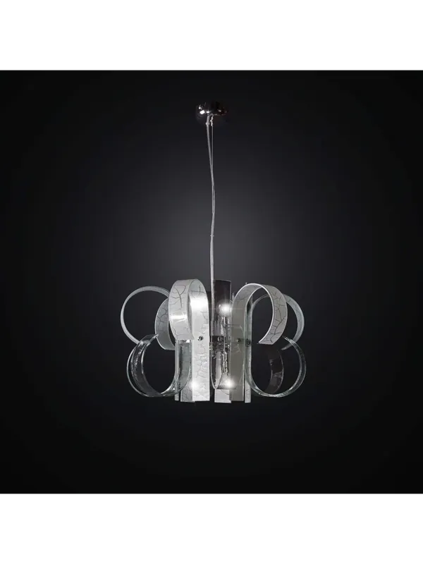 Lampadario moderno design in vetrofusione bianco 4 luci BGA 2322-12r Must-Have